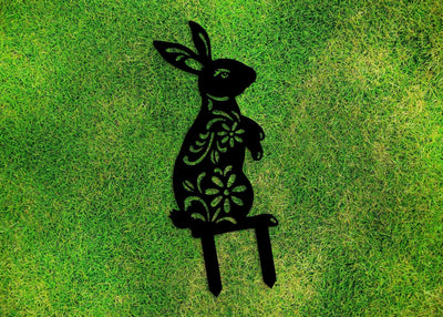 Rabbit Garden Metal Sign Bunny Garden Stake Gardening Decor Rabbit Floral Yard Art Marker Rabbit Decor Rabbit Lover Gift