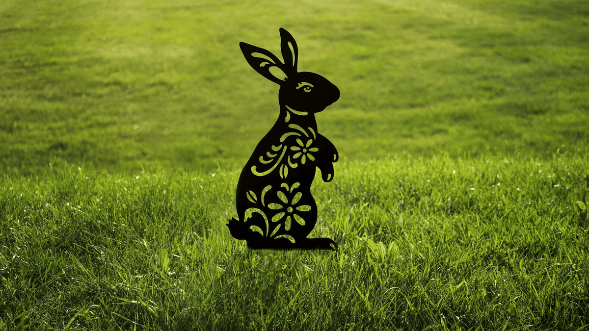 Rabbit Garden Metal Sign Bunny Garden Stake Gardening Decor Rabbit Floral Yard Art Marker Rabbit Decor Rabbit Lover Gift