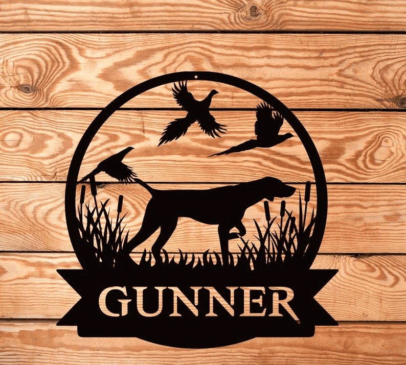 Personalized Pheasant Hunting Monogram German Short Haired Dog Hunting Sign Wildlife Sign Dog Hunting Hunting Wall Decor