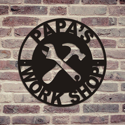 Personalized Metal Signpapas Work Shop Metal Signgifts For Fatherdad's Giftspersonalized Giftsgifts For Grandpacustom