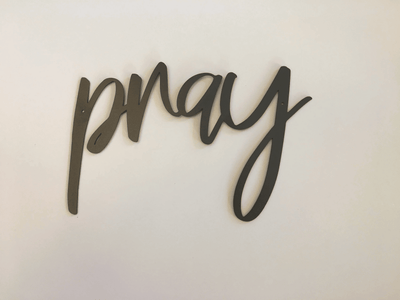 Pray Metal Sign Farmhouse Decor Metal Wall Art Housewarming Gift Religious Sign Metal Word Pray Sign