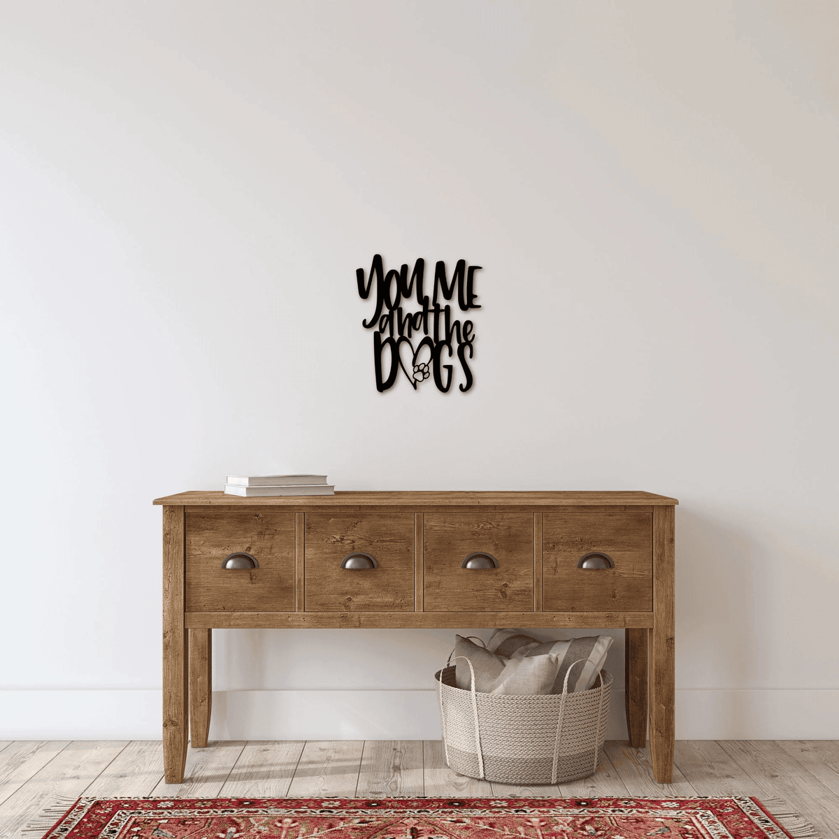 You Me And The Dogs Sign Metal Dog Sign For Home Dog Lover's Gift Dog Decor Sign To Put Up With Leashes Dog Family Sign