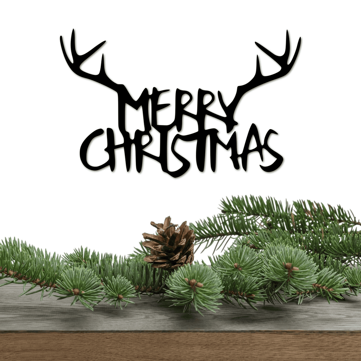Merry Christmas Antler Sign - Rustic Christmas Decor - Reindeer Sign - Holiday Decor - Christmas Door Hanger - Christmas