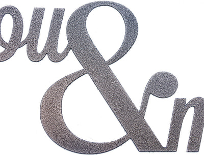 You And Me Metal Sign - Silver Ampersand Wall Quote Wall Hanging Wedding Sign Wedding Decor Outdoor Sign