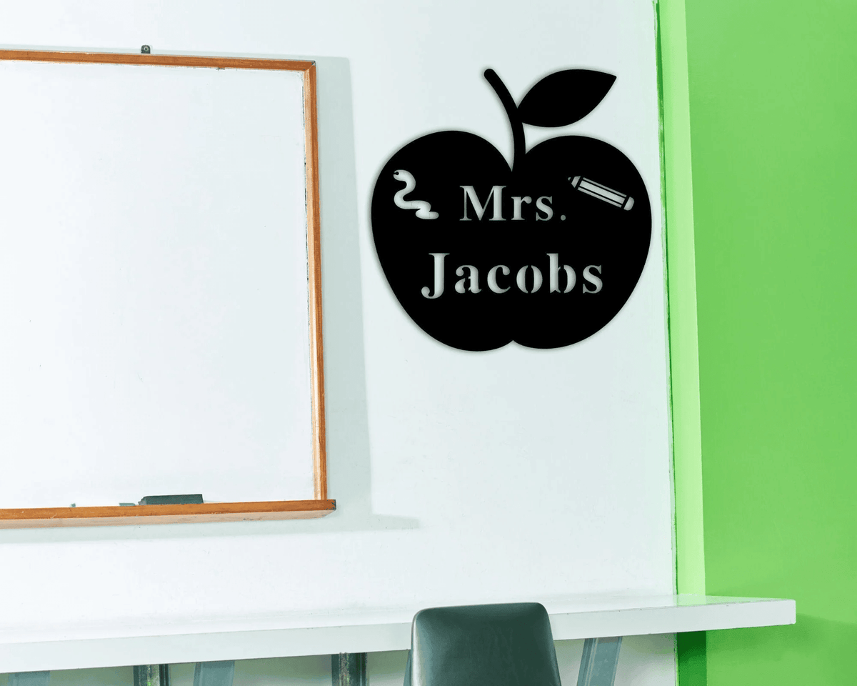 Teacher Appreciation Gift Teacher Gifts With Name Classroom Decor Teacher Sign Teacher Apple Sign End Of The Year