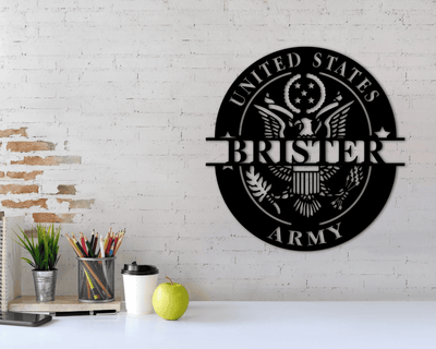 Metal Name Sign For Branches Veteran Gift For Veteran Branches Family Name Sign Officer Retirement Gift Ideas Custom Gift For