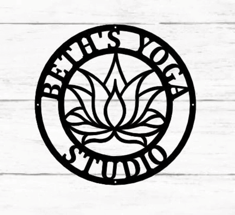 Yoga Studio Decor Lotus Flower Sign Lotus Wall Art Metal Wall D�cor Metal Wall Hangings Home Decoration Yoga Wall Art