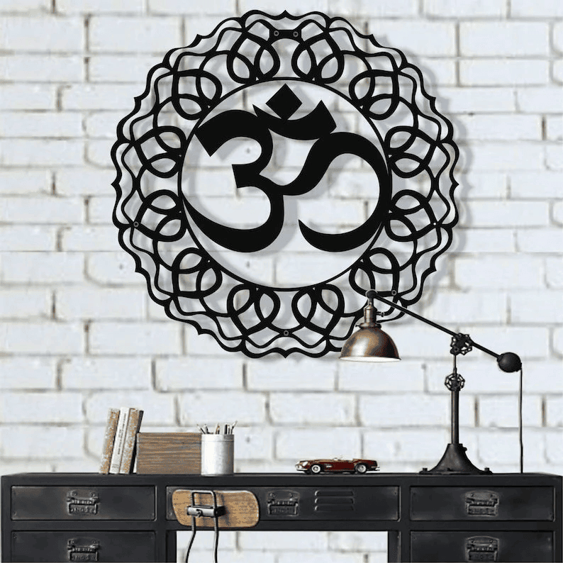 Metal Wall Decor Metal Om Decor Namaste Decor Om Wall Art Yoga Wall Decor Metal Mandala Art Home Office Living Room