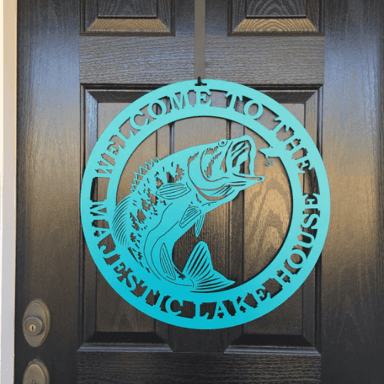 Metal Largemouth Bass Fishing Sign Cut Metal Sign Metal Wall Art Metal House Sign