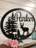 Last Name Signs Custom Metal Sign Deer Wall Art Christmas Gifts For Friends