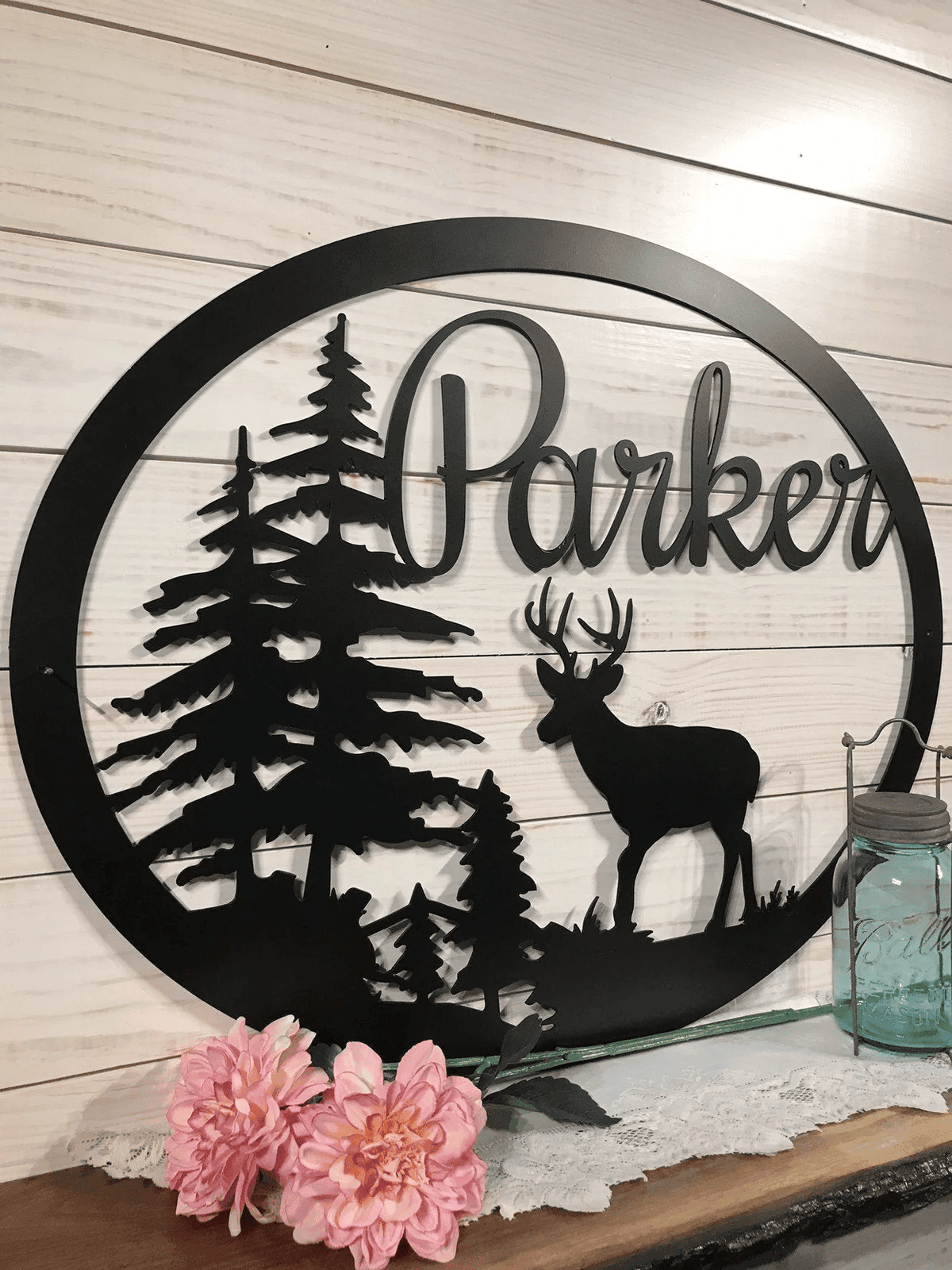 Last Name Signs Custom Metal Sign Deer Wall Art Christmas Gifts For Friends