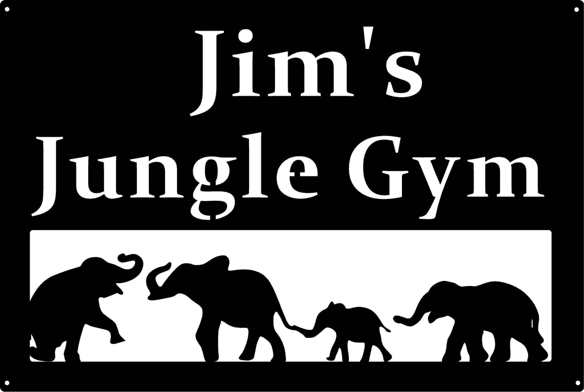 Metal Elephants Sign 3foot Playground Sign Preschool Sign Metal Wall Art Metal House Sign