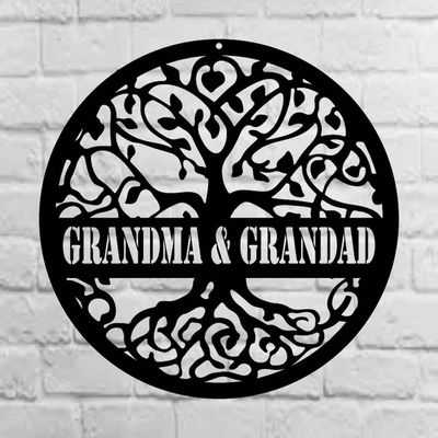 Tree Of Life Name Sign Personalized Metal Outdoor Signs Christmas Gift Personalized Gift Door Hanger