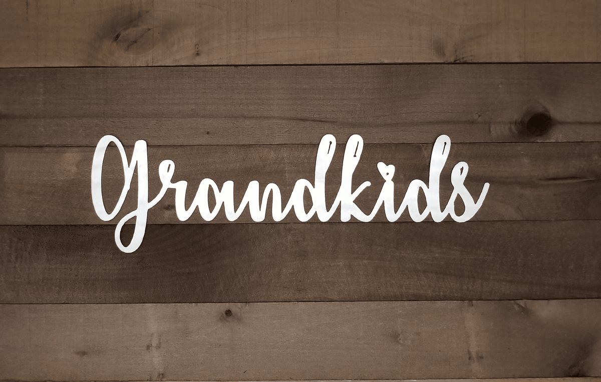 Metal Grandkids Sign Grandkids Wall Hanging Grandparents Gift Grandchildren Sign Grandkids Word Art Grandkids Picture