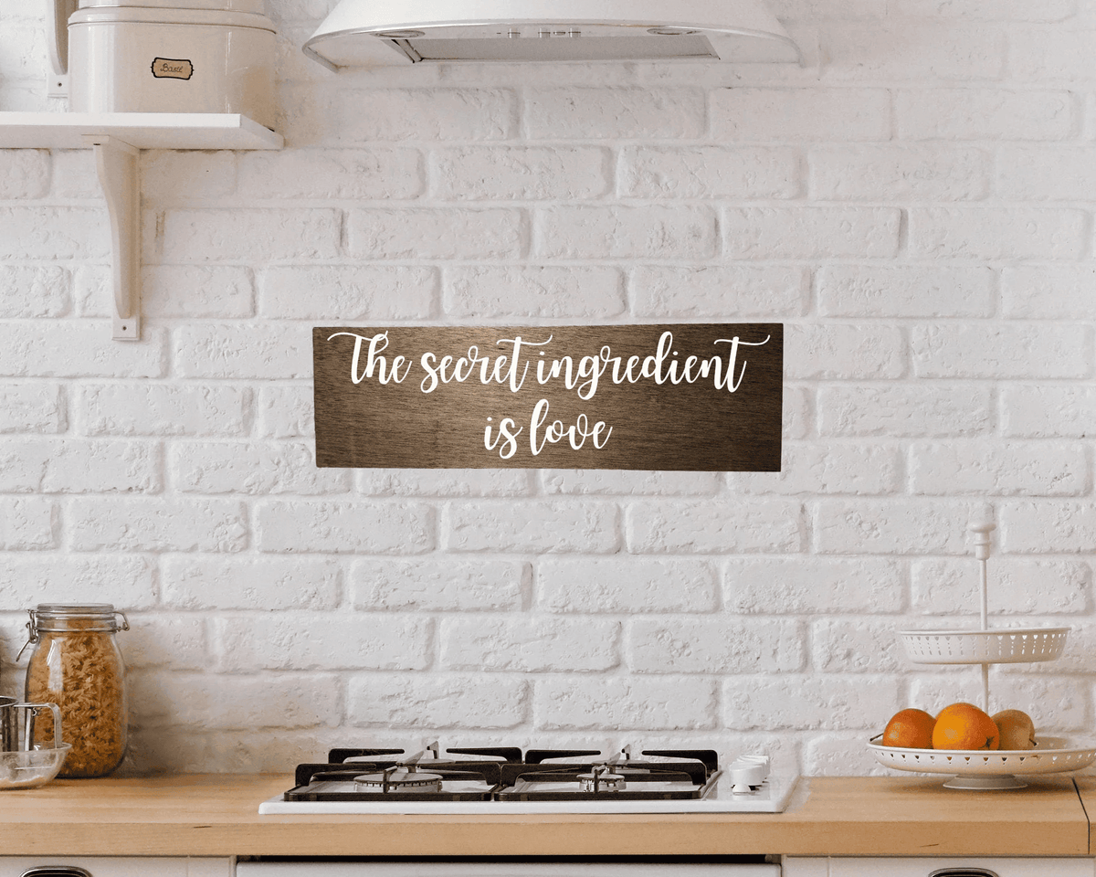 The Secret Ingredient Is Love Wood Sign Kitchen Decor Love Sign Secret Ingredient Sign Kitchen Counter Sign Cooking Sign