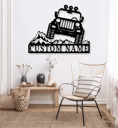 Jeep Metal Wall Art Jeep Off Road Sign Personalized Family Name Jeep Lovers Sign Dad Gift Car Lover Gift Jeep Gift Man