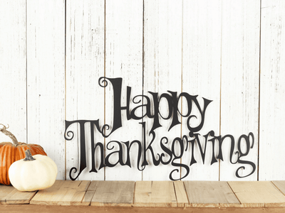 Happy Thanksgiving Metal Wall Art Metal Sign Thanksgiving Decor Outdoor Sign Fall Decor Autumn Decor