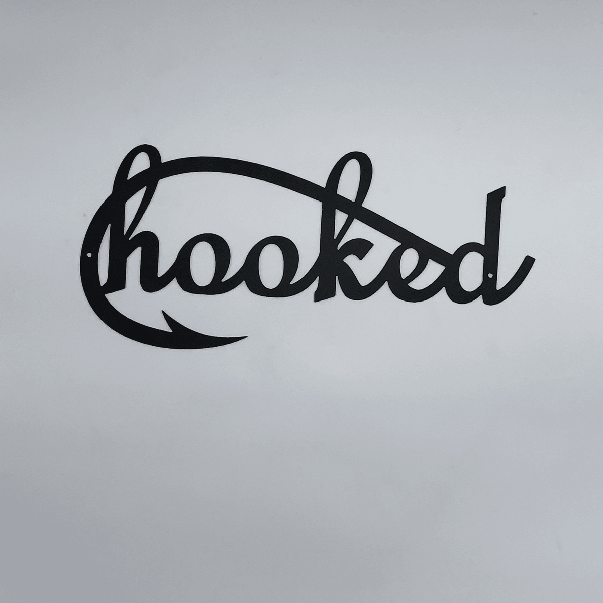 Hooked Metal Sign Fishing Decor Metal Fishing Sign Fishing Sign