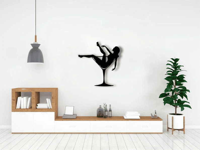 The Girl In The Glass Metal Wall Art Metal Wall Sign Home Decor Wall Decoration Housewarming Gift