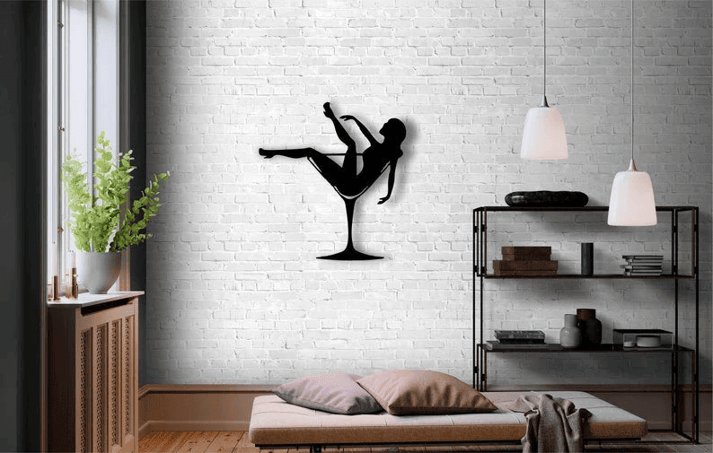 The Girl In The Glass Metal Wall Art Metal Wall Sign Home Decor Wall Decoration Housewarming Gift