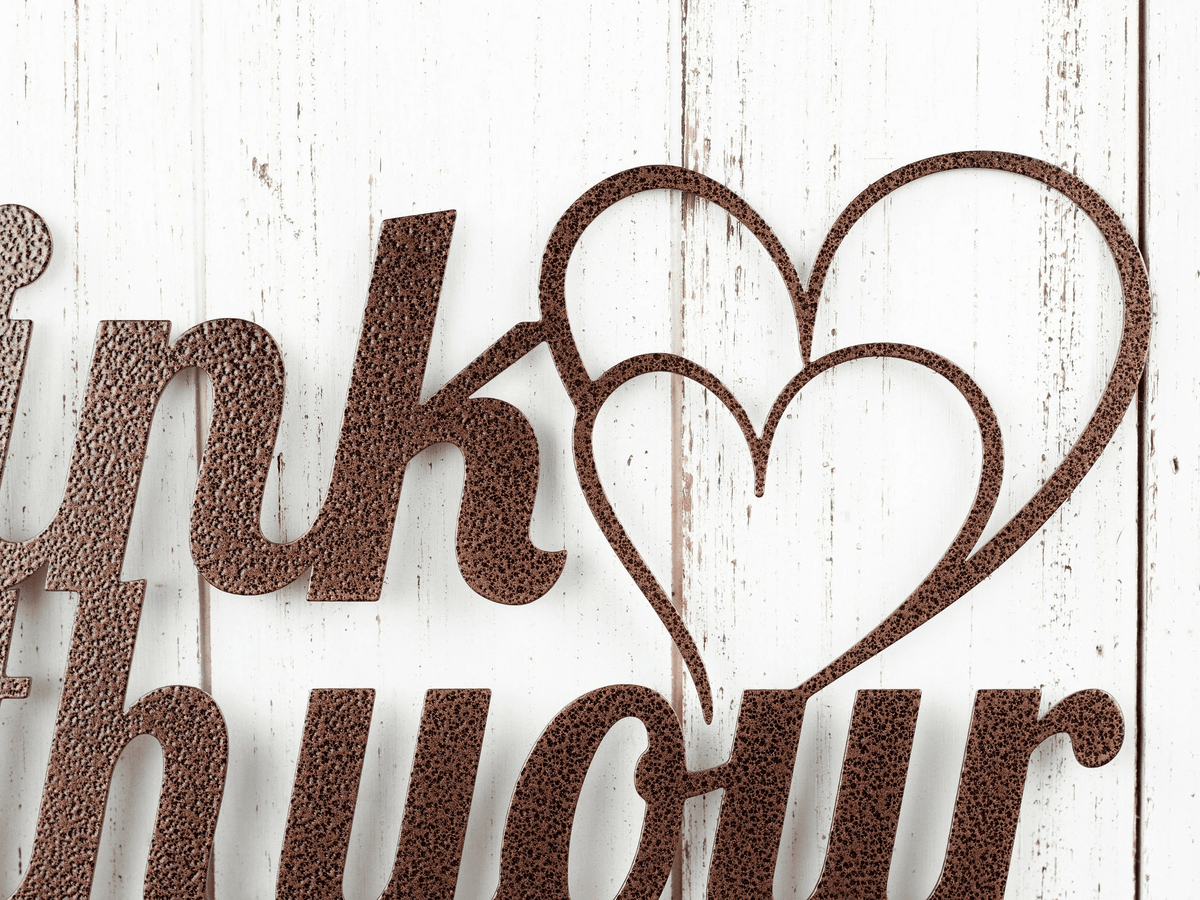 Metal Wall Art - Think With Your Heart - Outdoor Sign - Metal Wall Decor - Wedding Gift - Love Sign - Love Quote