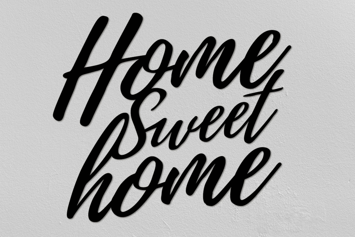 Home Sweet Home Metal Wall Art Christmas Gifts Typography Wall Art Livingroom Wall Art New Home Gifts Wedding Gift Black