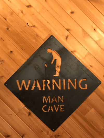 Metal Golfer Man Cave Sign - Gift For Him - Rustic Man Cave Decor
