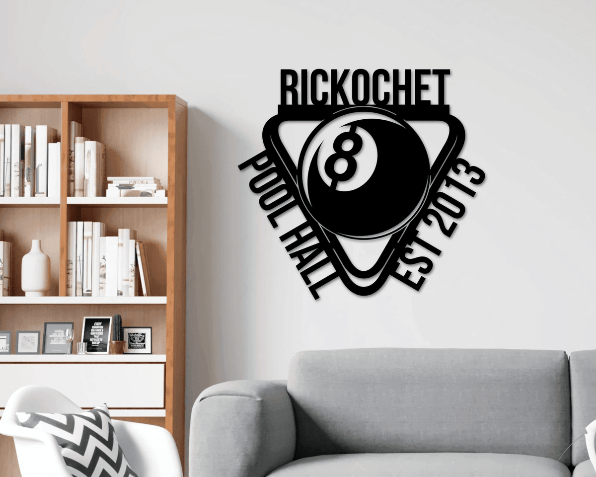 Modern Farmhouse Wall Decor Last Name Established Sign Billiards And Lounge Sign Large Rustic Wall Art Industrial