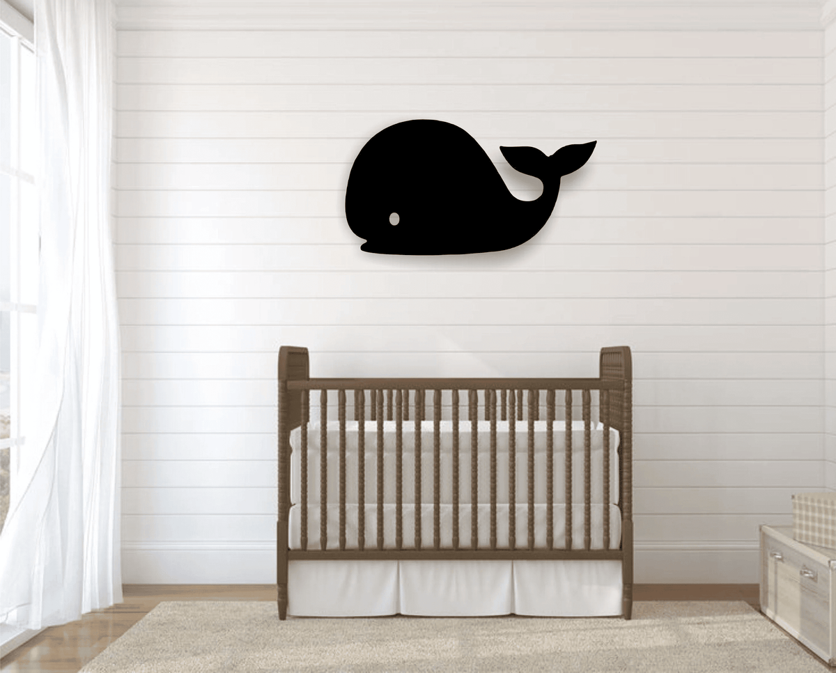 Metal Whale Wall Sign Nursery Decor Bathroom Decor Nautical Wall Decor Kids Room Decor Playroom Decor Childrens Decor