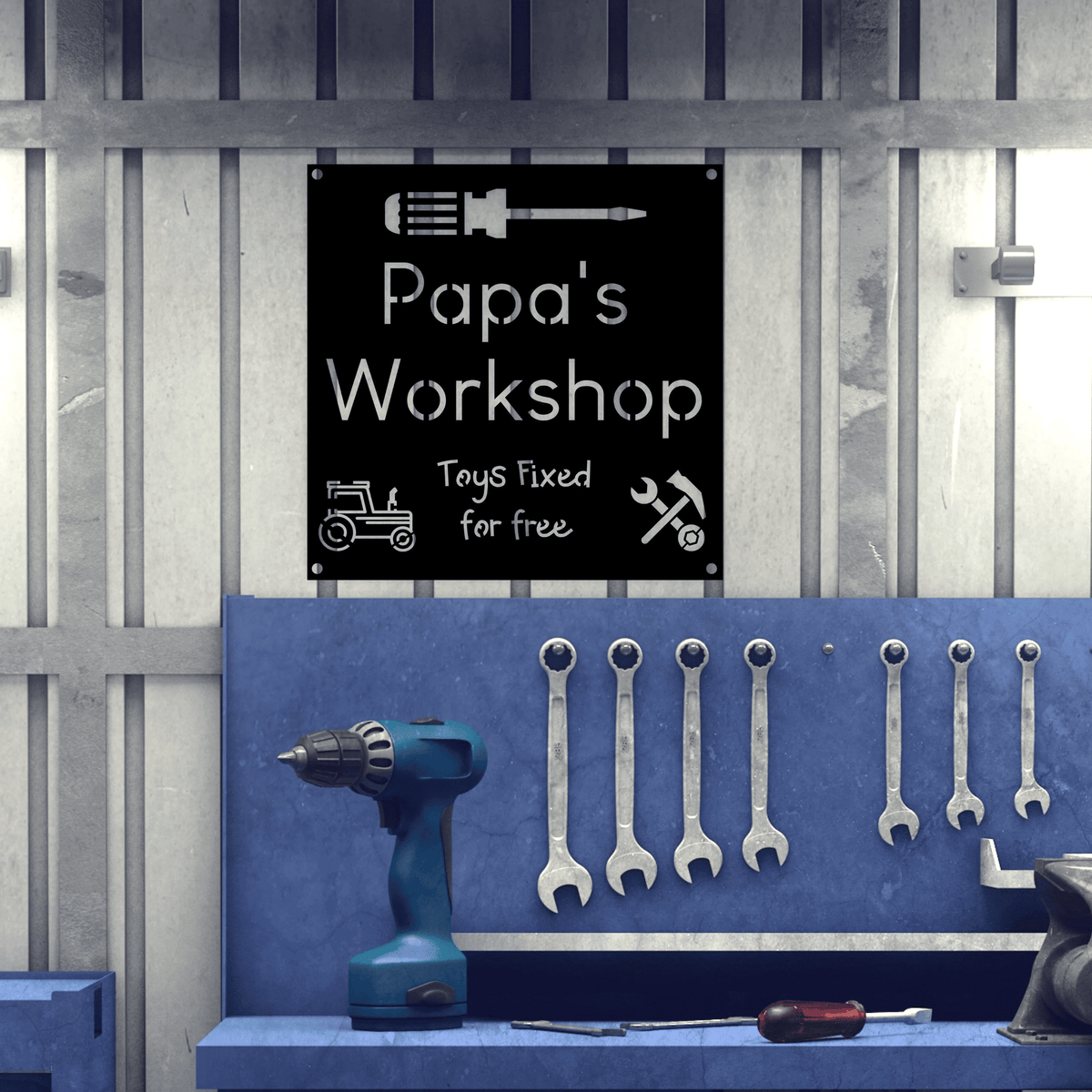 Workshop Signs For Grandpa Papa Poppa Pappy Or Daddy Toys Fixed For Free Metal Sign Usa Made Grandparents Day Sign