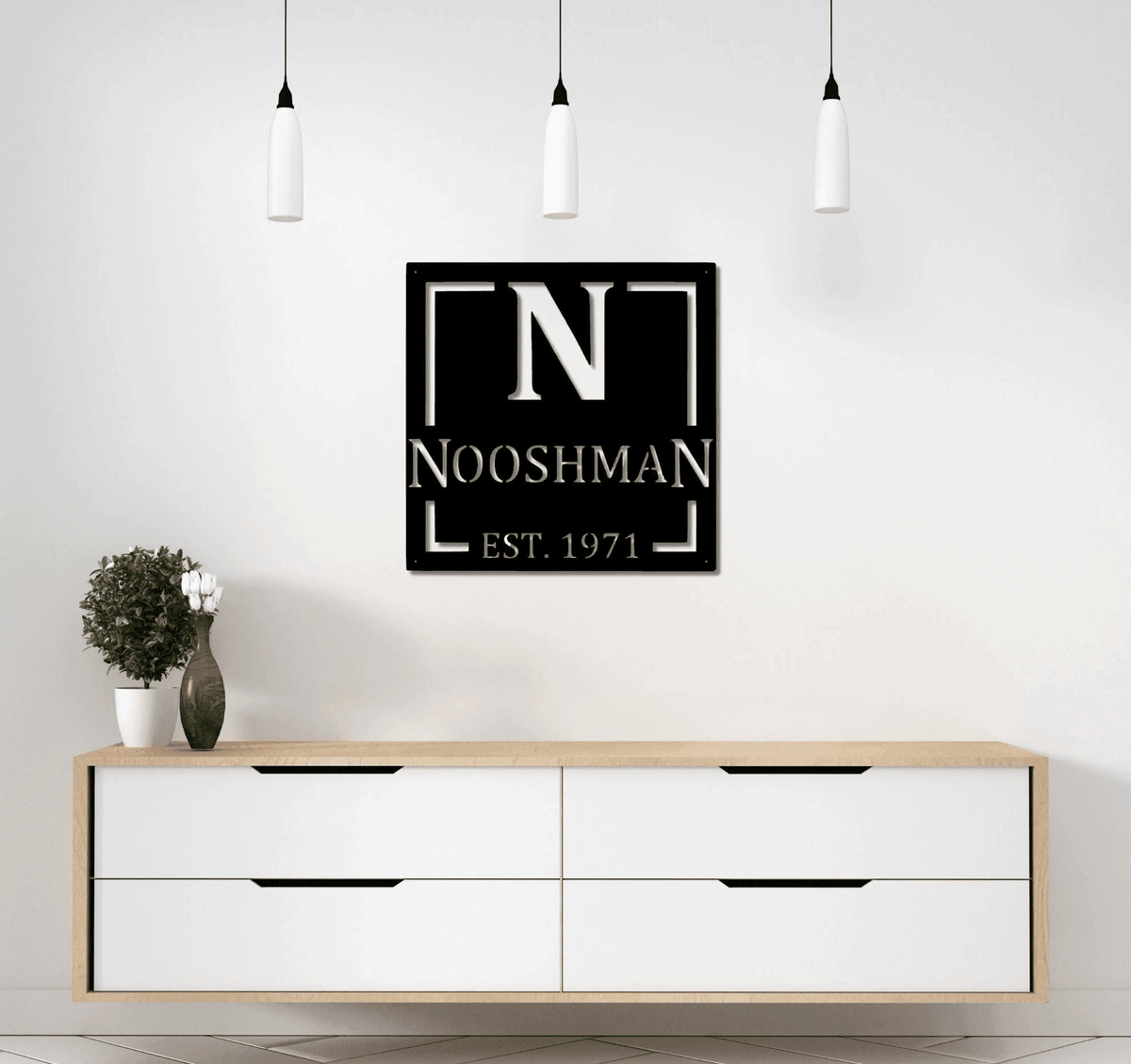 Family Monogram Metal Decor Outdoor / Indoor Wall Decor Non Rust Metal Decor Personalized Wall Decor Family Name Sign