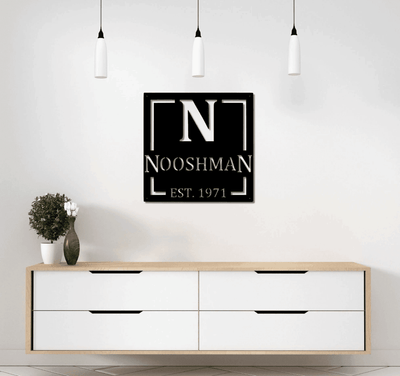 Family Monogram Metal Decor Outdoor / Indoor Wall Decor Non Rust Metal Decor Personalized Wall Decor Family Name Sign
