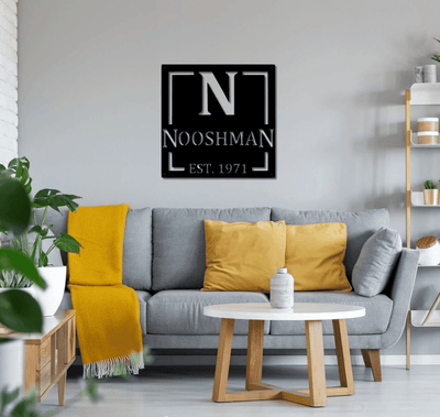 Family Monogram Metal Decor Outdoor / Indoor Wall Decor Non Rust Metal Decor Personalized Wall Decor Family Name Sign