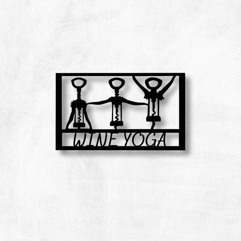 Metal Wine Yoga Sign Kitchen Decor Outdoor Sign Outdoor Decor Wall Art Metal Sign Farmhouse Decor Mothers Day Gift