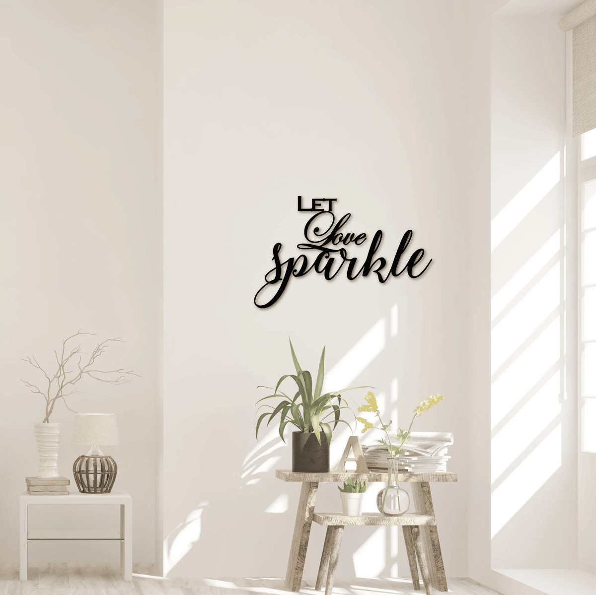 Let Love Sparkle Sign Cursive Metal Wall Art Wedding Decor Wedding Sign Love Decor Valentine's Gift For Her Anniversary