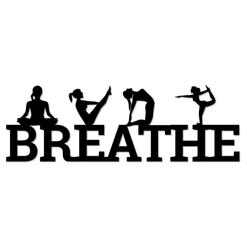 Yoga Metal Wall Sign 13 Colors Yoga Wall Art Breathe Wall Art Yoga Poses Metal Wall Art Yoga Studio Decor Instructor