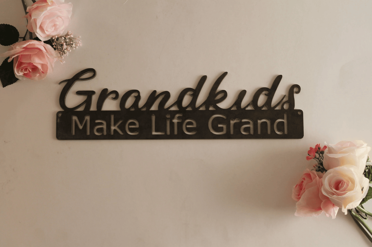 Grandkids Make Life Grand Metal Sign Grandparent Wall Decor Metal Grandparent Sign Family Decor Grandparents Gift
