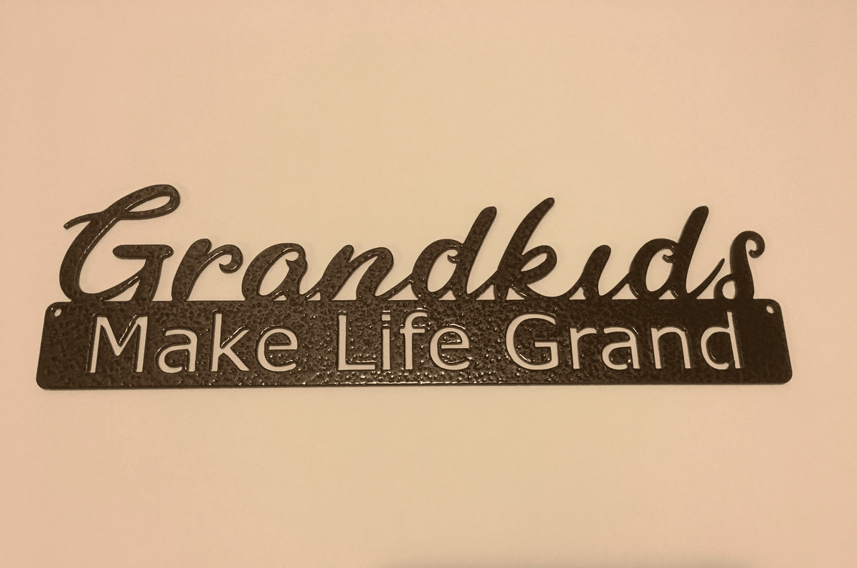 Grandkids Make Life Grand Metal Sign Grandparent Wall Decor Metal Grandparent Sign Family Decor Grandparents Gift