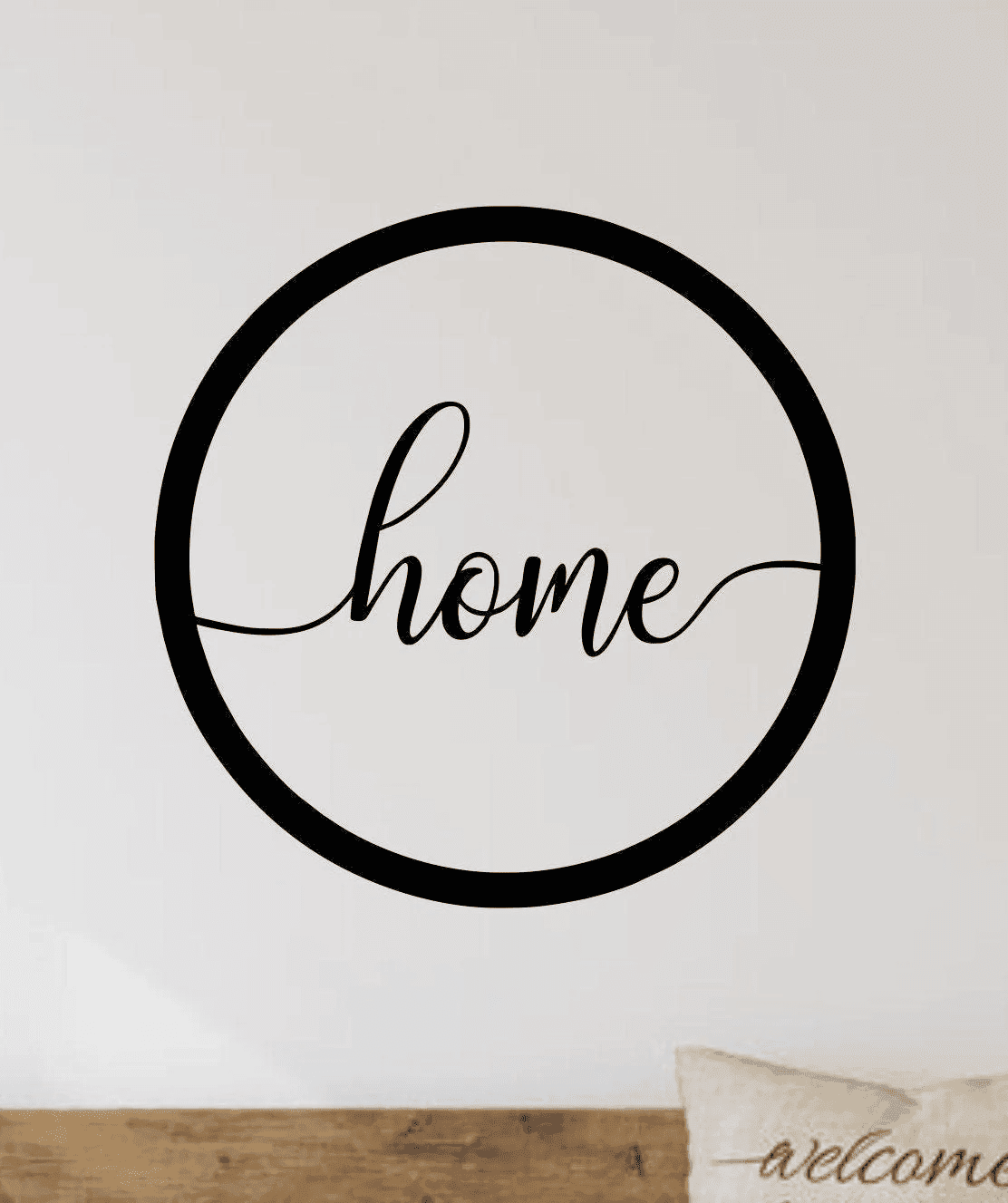 Home Sign With Circle Border Metal Wall Decor Living Room Decor Kitchen Decor Christmas Housewarming