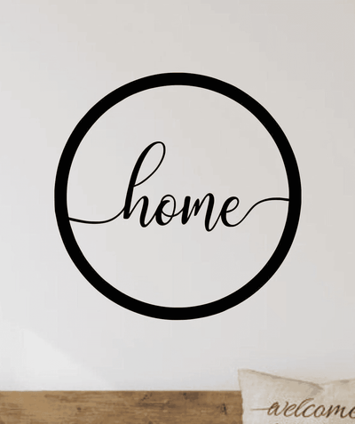 Home Sign With Circle Border Metal Wall Decor Living Room Decor Kitchen Decor Christmas Housewarming