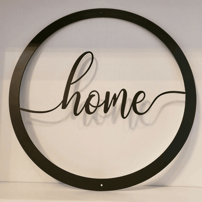 Home Sign With Circle Border Metal Wall Decor Living Room Decor Kitchen Decor Christmas Housewarming