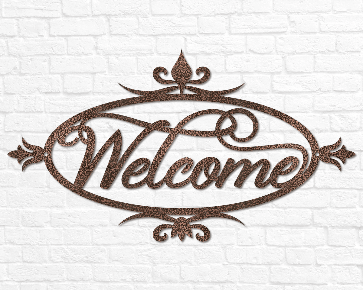 Metal Welcome Sign For Front Porch Welcome Sign Wedding Gift For Couple Gift Steel Welcome Sign Welcome Word Wall Art