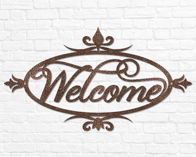 Metal Welcome Sign For Front Porch Welcome Sign Wedding Gift For Couple Gift Steel Welcome Sign Welcome Word Wall Art