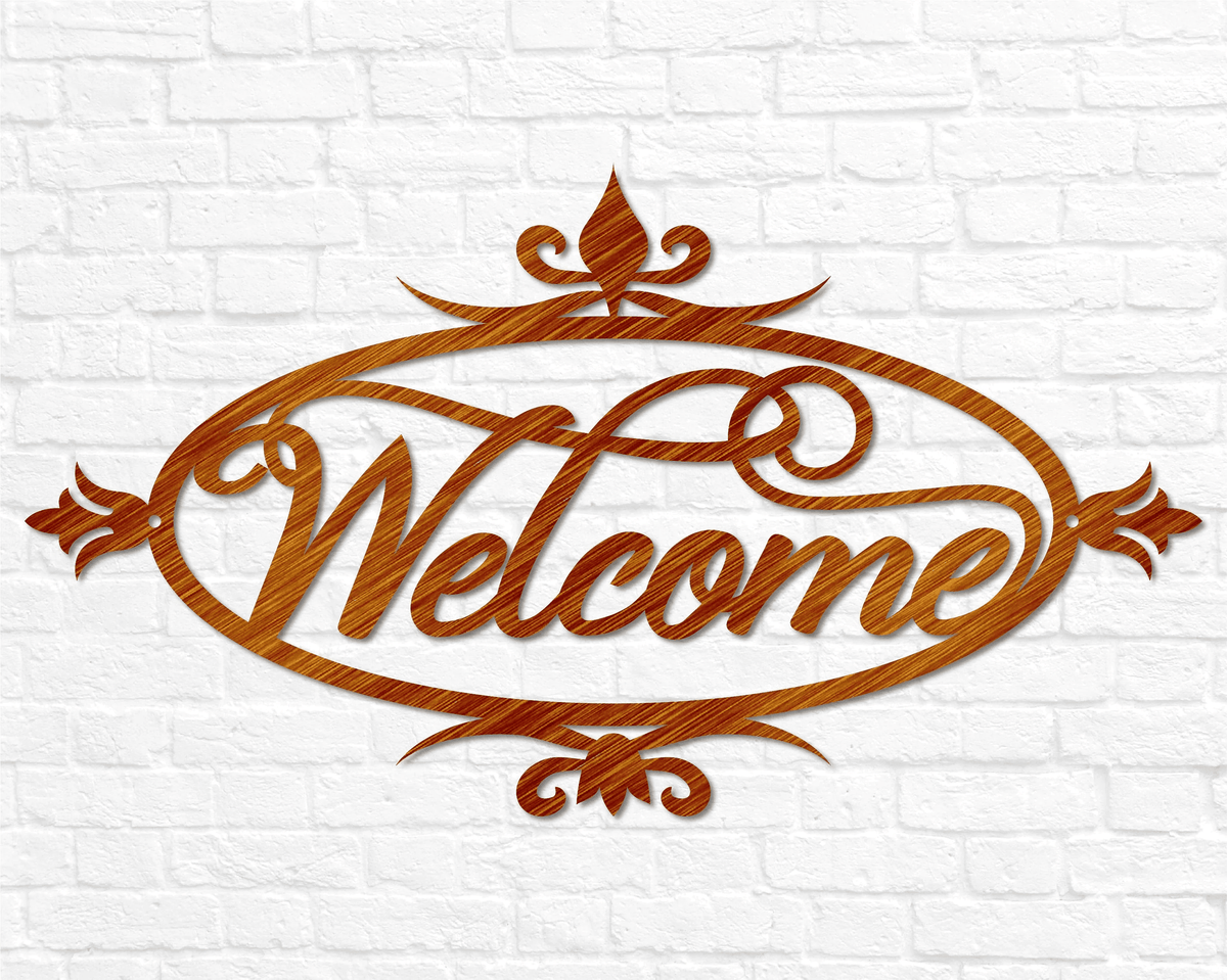 Metal Welcome Sign For Front Porch Welcome Sign Wedding Gift For Couple Gift Steel Welcome Sign Welcome Word Wall Art