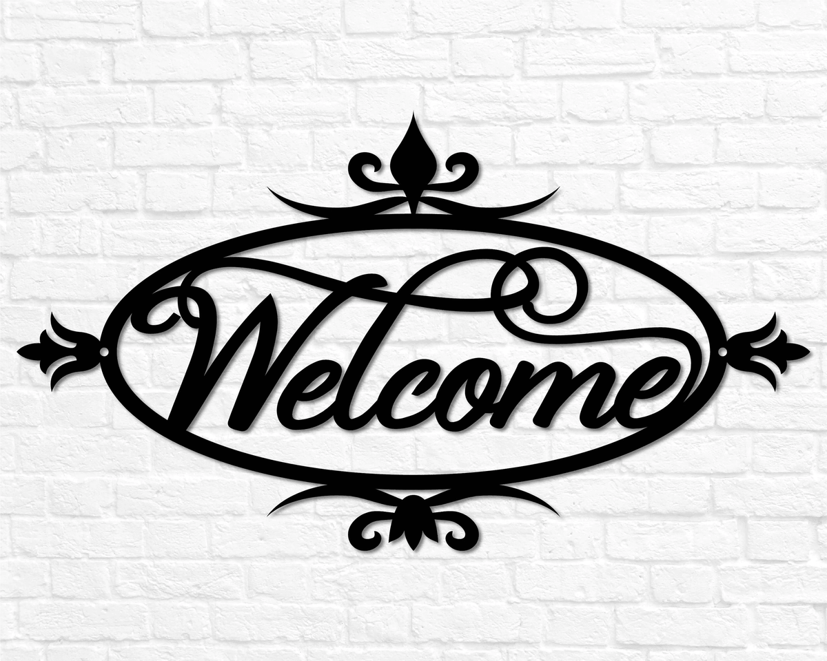 Metal Welcome Sign For Front Porch Welcome Sign Wedding Gift For Couple Gift Steel Welcome Sign Welcome Word Wall Art