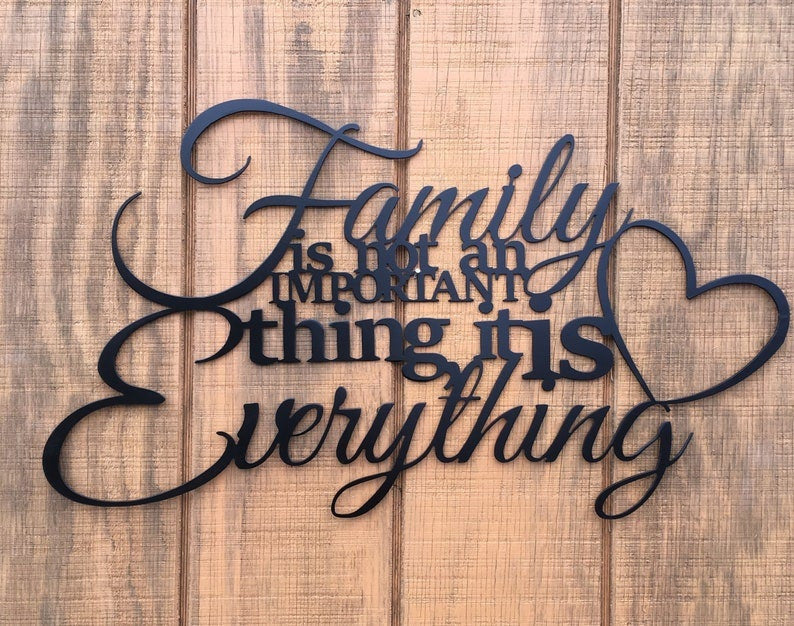 Family Isn't An Important Thing It Is Everything Metal Monogram Metal Wall Decor Metal Quote Housewarming Gift Christmas