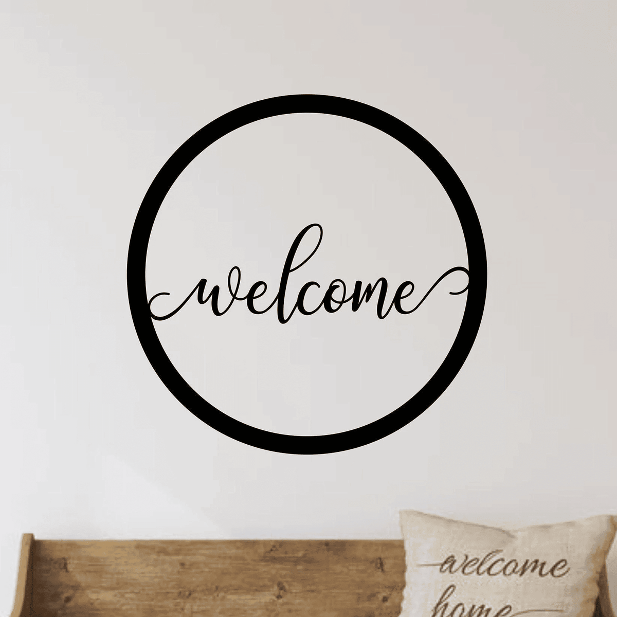 Welcome Sign Round Border Metal Wall Decor Housewarming Living Room Decor Kitchen Decor Outdoor Porch Decor Thanksgiving