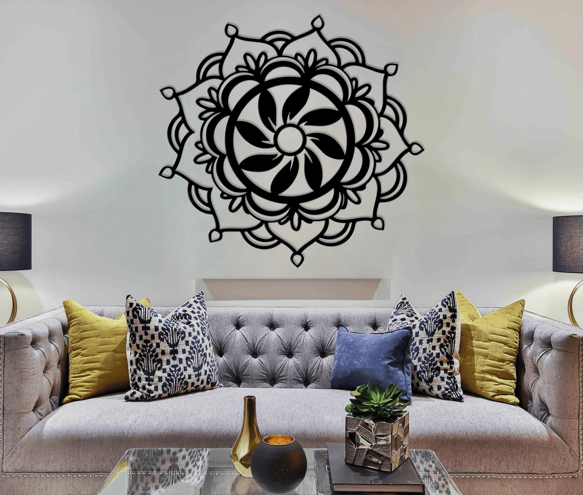 Mandala Lotus Metal Wall Art Metal Wall Decor Yoga Decor Metal Mandala Art Home Office Living Room Decoration Metal