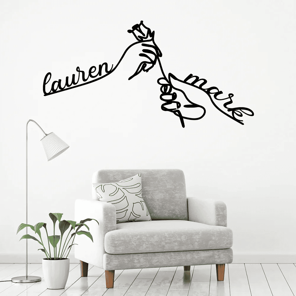 Infinity Love Holding Rose Love Sign Wall Decor Metal Home Decor Metal Wall Art Valentines Day Gift Christmas Gifts