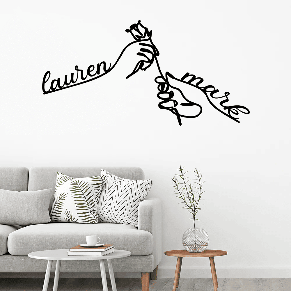 Infinity Love Holding Rose Love Sign Wall Decor Metal Home Decor Metal Wall Art Valentines Day Gift Christmas Gifts